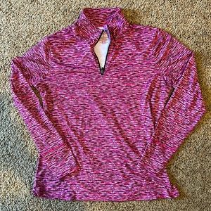 Heathered Pink 1/4 Zip Pull Over